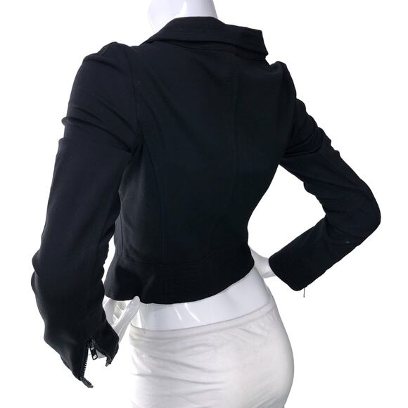 Diane Von Furstenberg DVF Womens Size 4 Atlanta Moto Jacket Asymmetrical Black - Picture 6 of 15